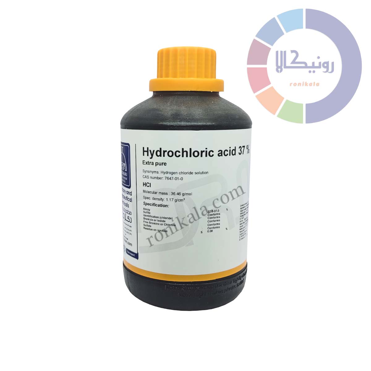 جوهرنمک ( Hydrochloric Acid ) 1 لیتری مجللی